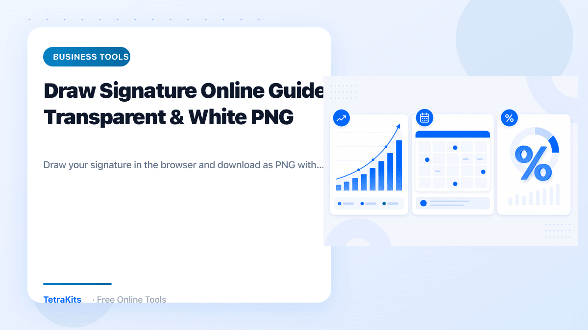 Online signature pad — draw and download PNG illustration