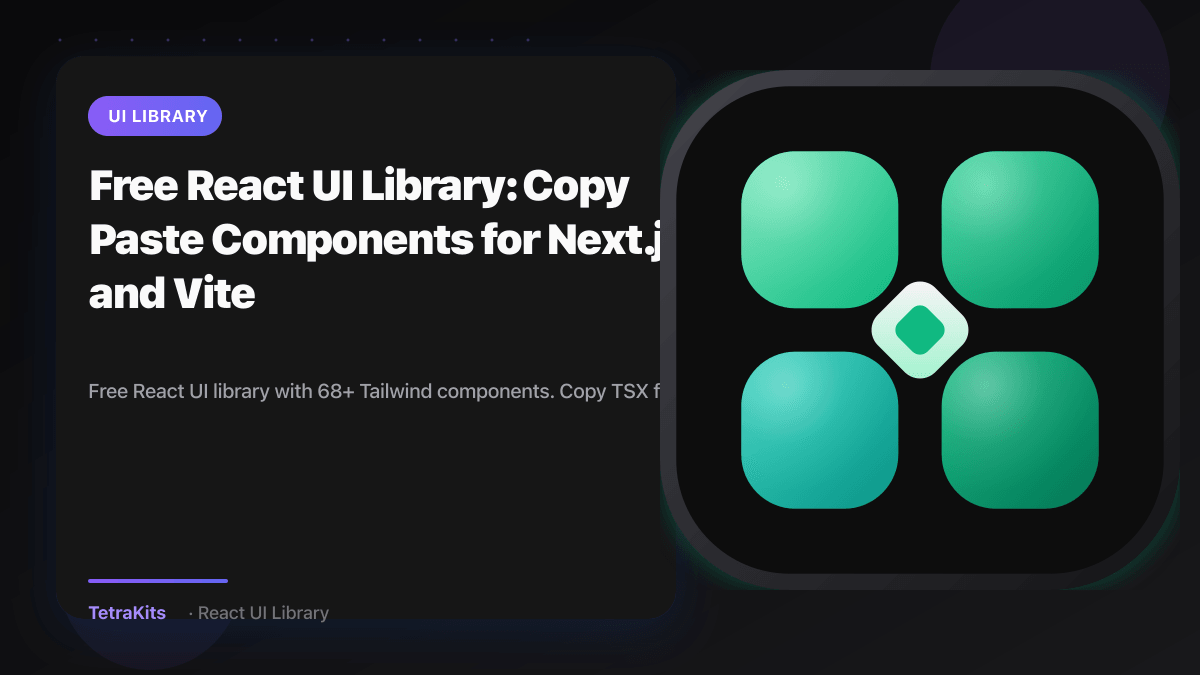 Free React UI library with dark premium components on TetraKits