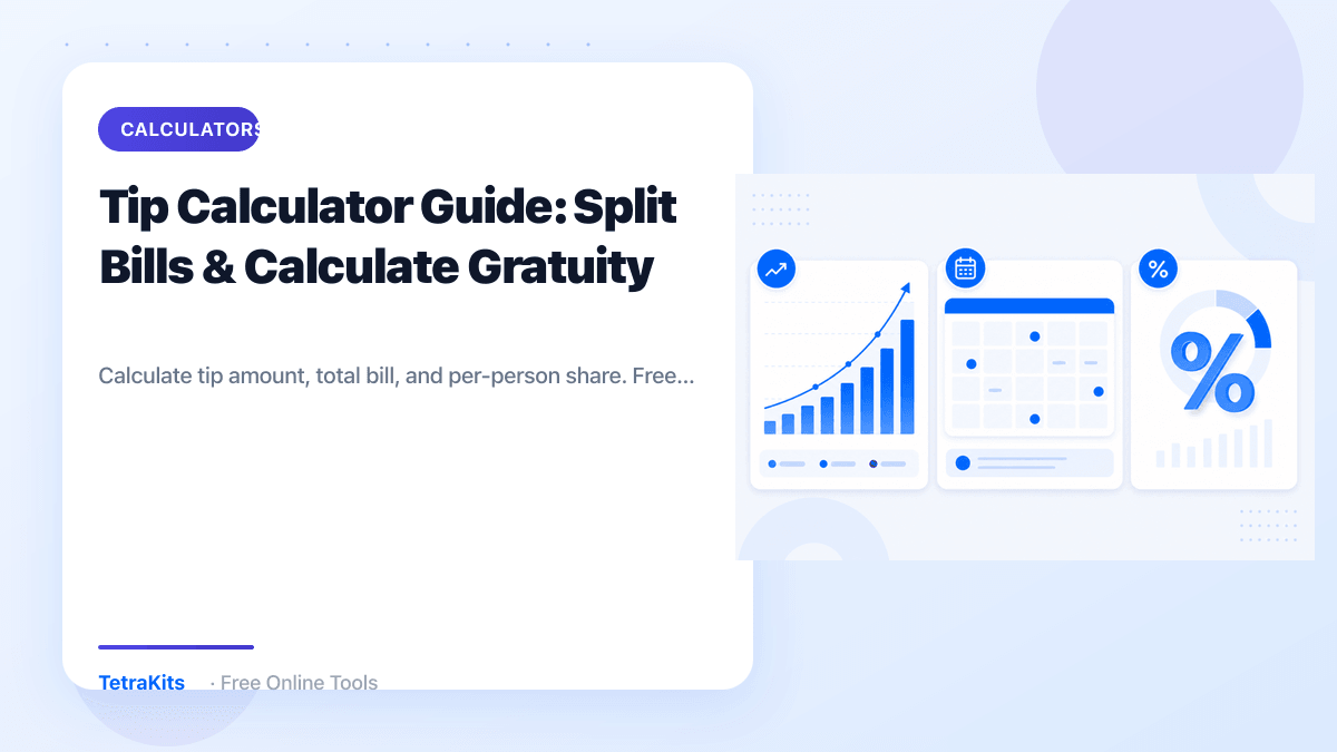 Tip calculator for restaurant bills — illustration
