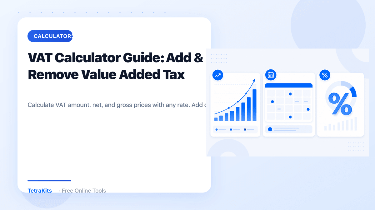 VAT calculator for net and gross prices — illustration